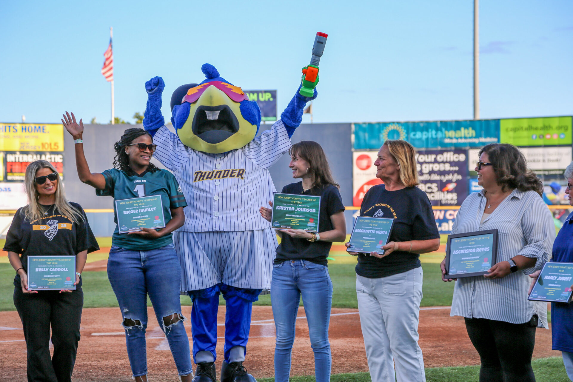 Read more about the article County Teacher of the Year and ESP honorees celebrated at Trenton Thunder game