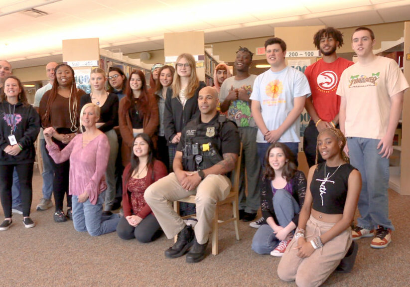 BRHS Peer to Peer Club members, BRHS and Burlington County staff, and first responders teamed up to create training videos to help first responders and others who have been touched by addiction. 