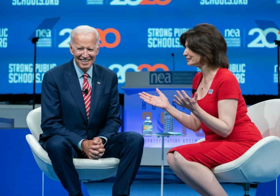 Joe Biden with Lily Eskelsen García