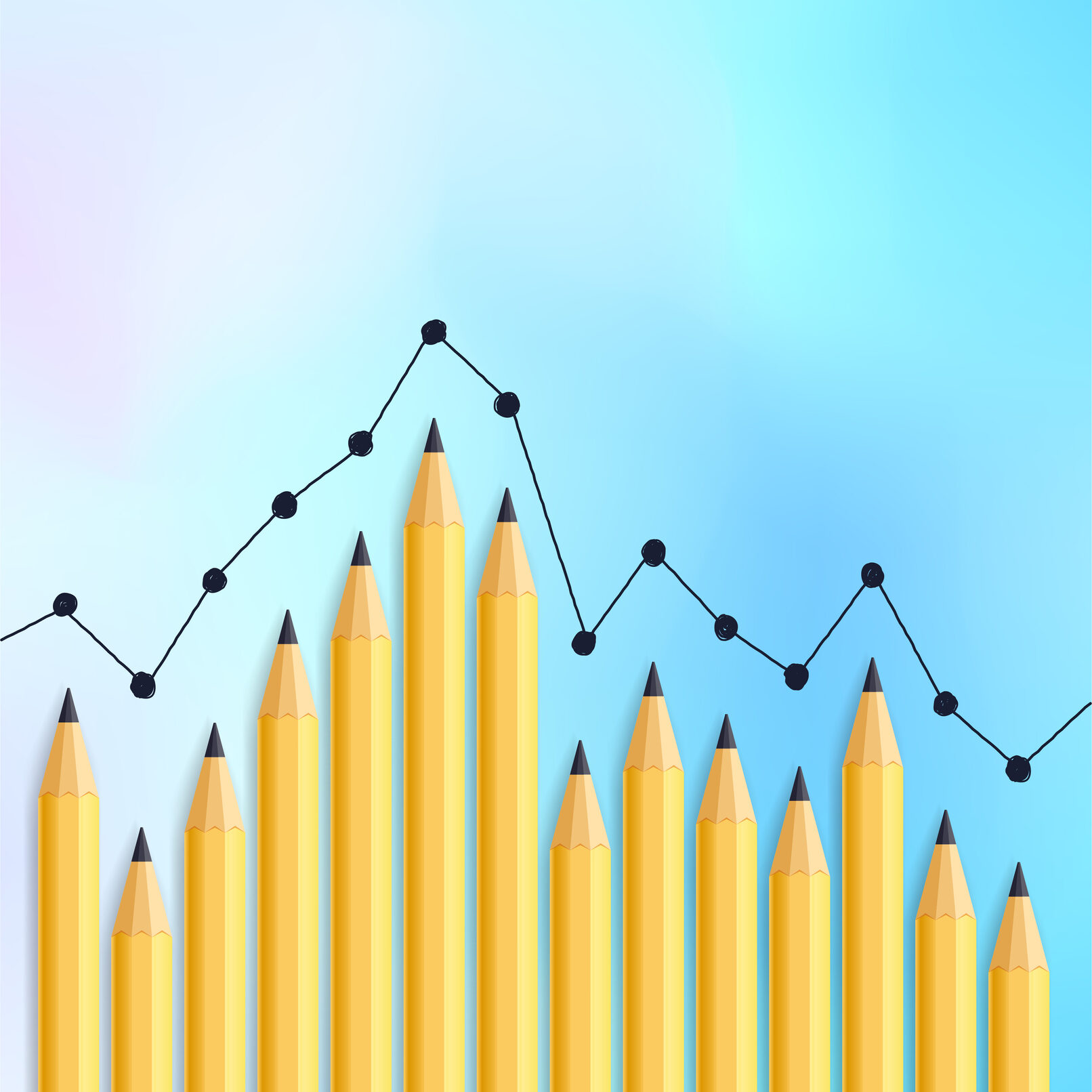 pencil line graph clip art