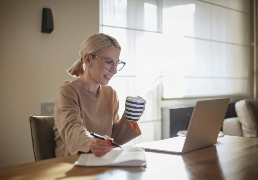 woman working at desk