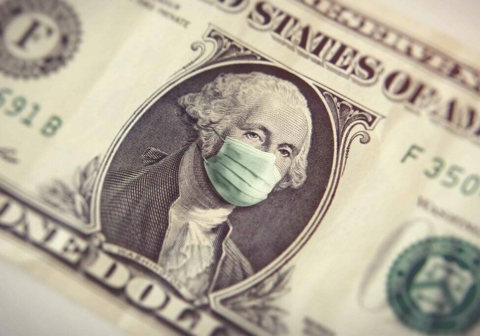 Coronavirus one dollar bill