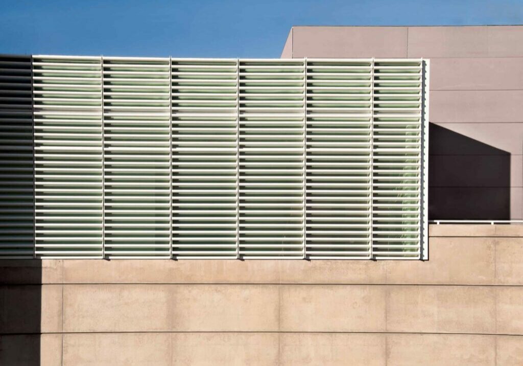 Modern Stone Veneer Building with Ventalation