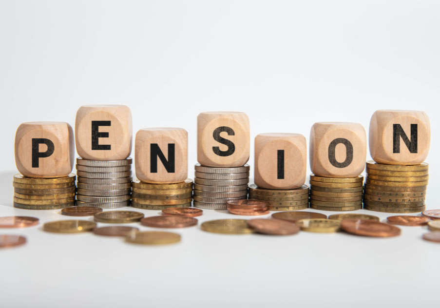 PENSION word on block concept