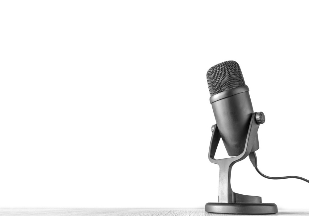 Background with a professional microphone