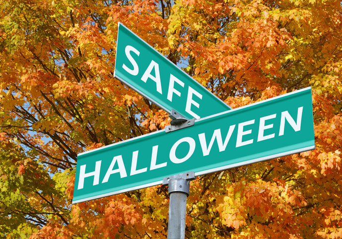 Safe Halloween Street Sign