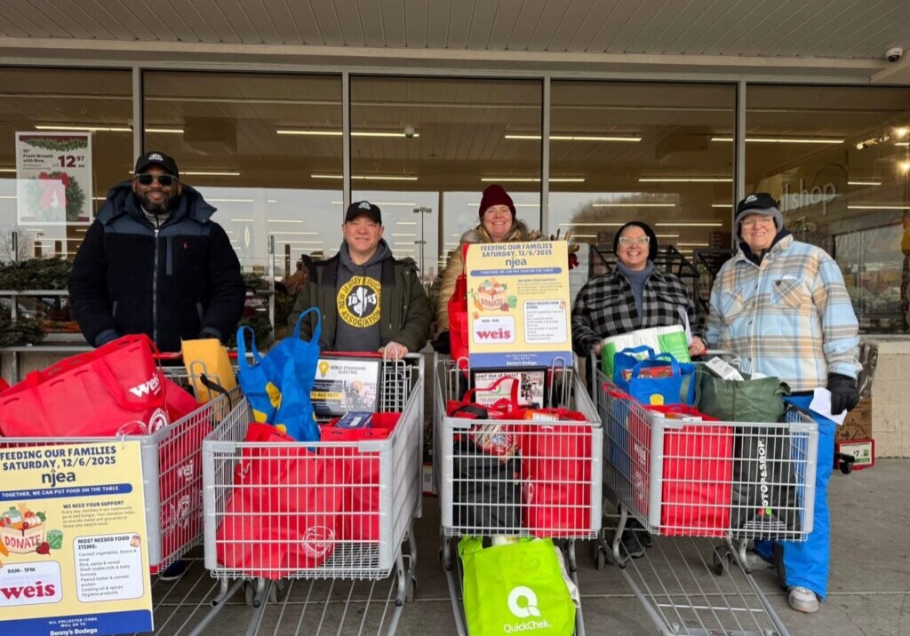 One of the collections of food items for Benny’s Bodega. Members donated more than 100 bags and 10 boxes of food.