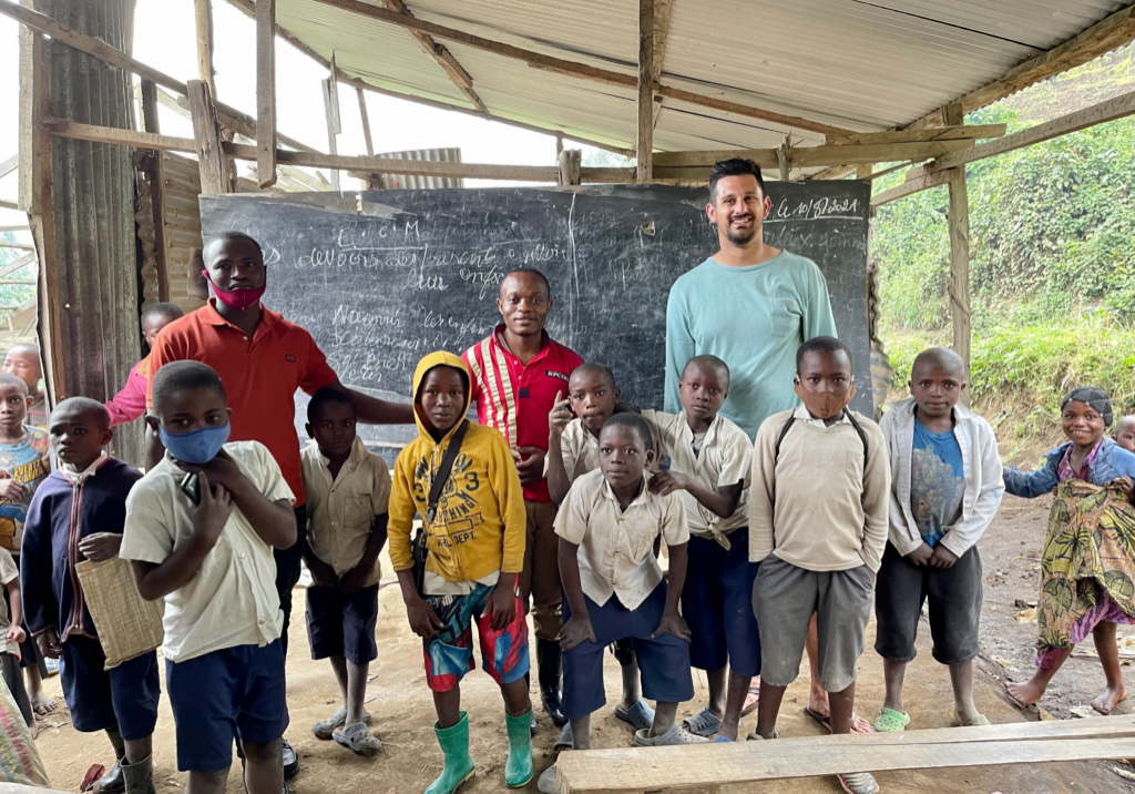 Dan Torsiello (right) with students in Mushaki
