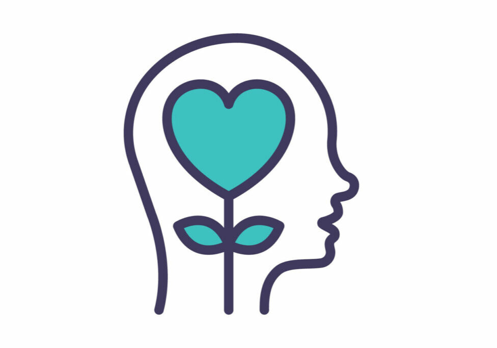 head with a heart shaped flower clipart
